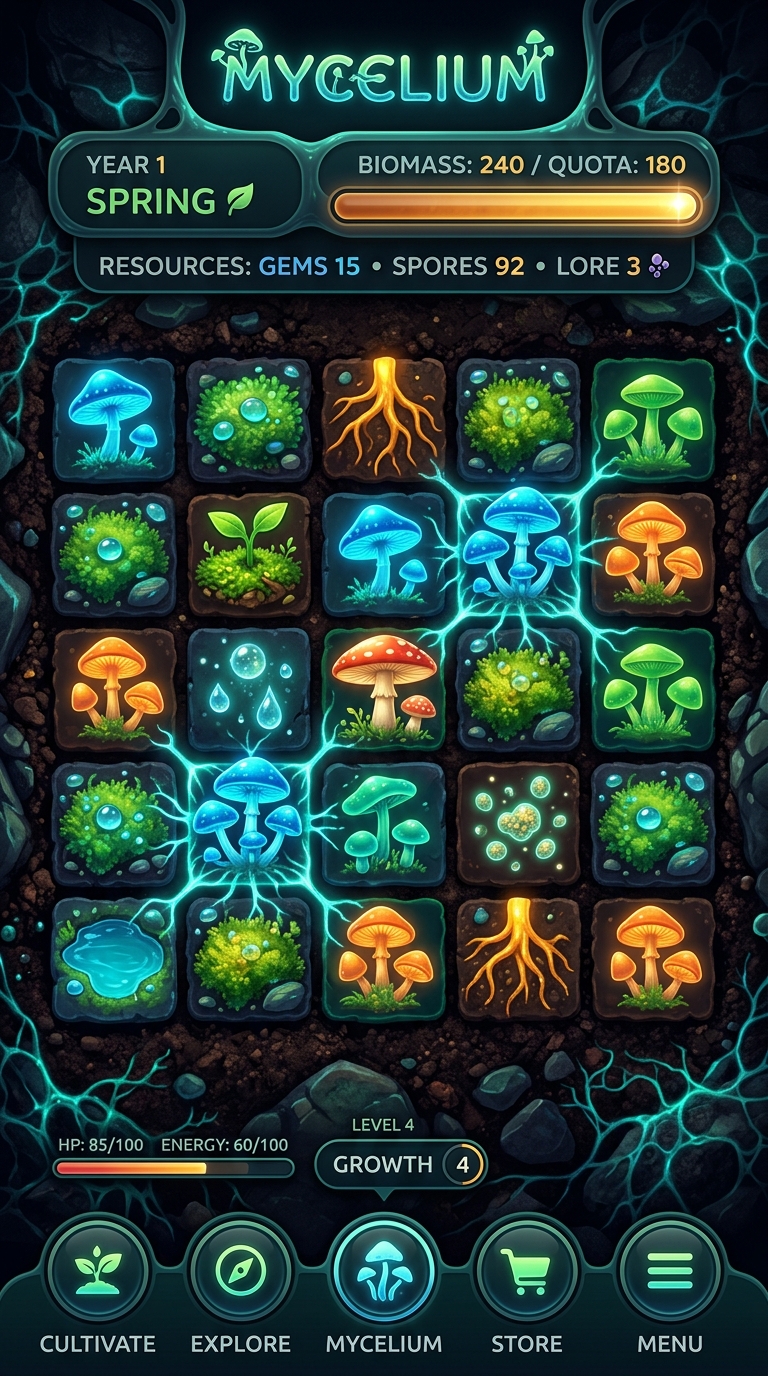 Mycelium Gameplay - Forest Soil Grid